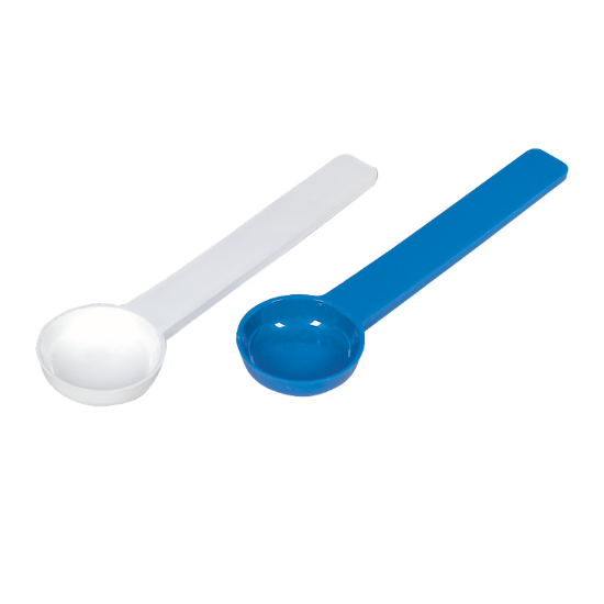 Cuillères de dosage, 1 paire (1 blanche, 1 bleue)